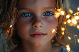 The Magic of Sparklers Witnessing Joy Through a Childs Eyes photo
