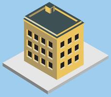 A 3D building illustration, multi story residential building, suitable for engineering plans and architecture renders works and blocks, good for icons and posters and signs, can be used for web design vector