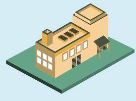 A 3D building illustration, villa house with a backyard, suitable for engineering plans and architecture renders works and blocks, good for icons and posters and signs, can be used for web design vector
