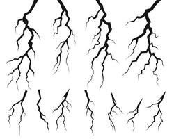 illustration displaying cracks and fissures, symbolizing damage, break, or separation on a white plane background. vector