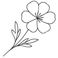 simple icon of a mallow bud drawn with a few lines in line art style, for logos and tattoos vector