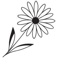 simple icon of a sunflower bud drawn with a few lines in line art style, for logos and tattoos vector