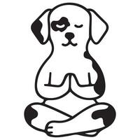 simple icon of a dog doing yoga, namely sitting in the lotus position, for logos and various designs vector