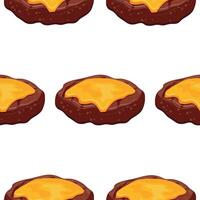 pattern with an icon of a grilled hamburger patty with a melted piece of cheese, for International Hamburger Day vector