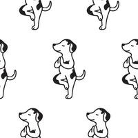 pattern with a simple icon of a dog doing yoga, namely standing in tree pose, for logos and various designs vector