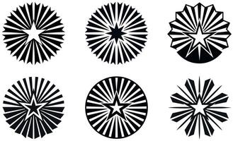 Black and White Starburst Design vector