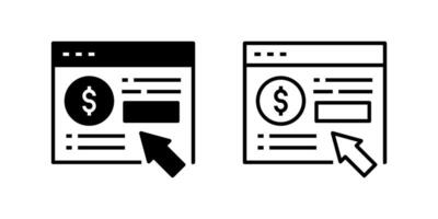 A modern icon set featuring pay-per-click symbols, suitable for digital marketing and advertising projects. vector