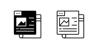 A minimalist icon set featuring news article symbols, ideal for journalism, media, and communication projects. vector