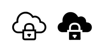 icon set featuring secure cloud symbols, perfect for technology and data security designs. vector