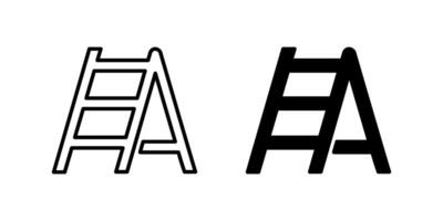 A modern icon set featuring ladders, suitable for construction and DIY designs. vector