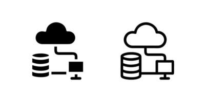 A minimalist icon set showcasing cloud storage symbols, perfect for technology and data designs. vector