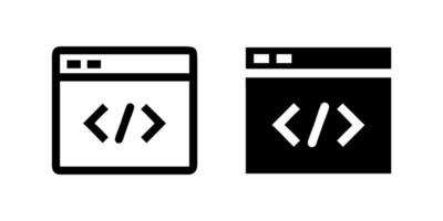 A simple icon set featuring script code symbols, ideal for programming and technology designs. vector
