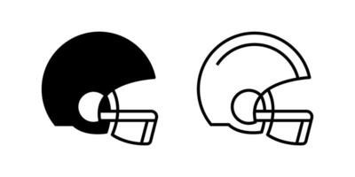 A minimalist icon set featuring football helmets, suitable for sports and athletic designs. vector