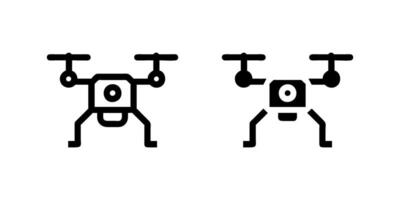 icon set featuring drones, suitable for technology and aerial designs. vector