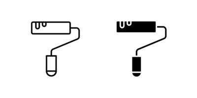 A minimalist icon set showcasing paint rollers, perfect for home improvement and DIY designs. vector