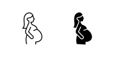 A minimalist icon set showcasing pregnant symbols, perfect for maternity and health designs. vector