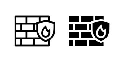 A modern icon set featuring firewall symbols, suitable for cybersecurity and technology designs. vector