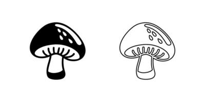 A simple icon set depicting mushrooms, ideal for nature and food designs. vector