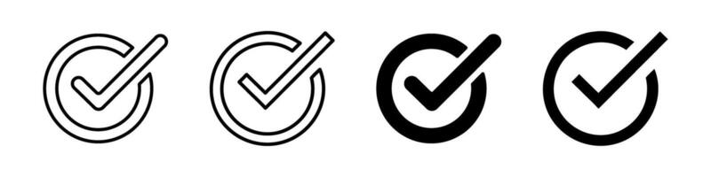 A modern icon set featuring checkmarks, suitable for approval, success, and verification designs. vector