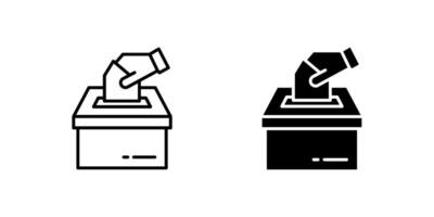 A modern icon set featuring hand voting box symbols, suitable for election and democracy designs. vector