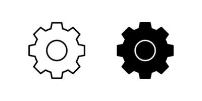 icon set featuring settings gears, perfect for technology and configuration designs. vector
