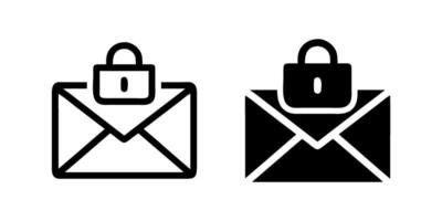 A modern icon set featuring encrypted email symbols, suitable for security and technology designs. vector
