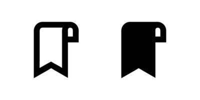 A modern icon set showcasing bookmarks, suitable for reading and organization designs. vector