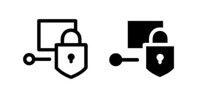 A minimalist icon set showcasing shield lock symbols, perfect for security and protection designs. vector