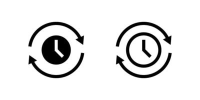 icon set depicting refresh time symbols, ideal for technology and renewal designs. vector