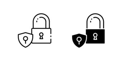 A minimalist icon set showcasing padlock shield symbols, perfect for security and protection designs. vector