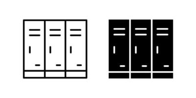 A simple icon set depicting lockers, ideal for school and storage designs. vector