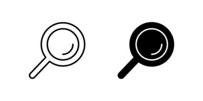 icon set depicting magnifying glasses, ideal for search and investigation designs. vector