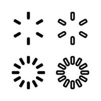 A minimalist icon set featuring loading spin symbols, perfect for technology and UI designs. vector