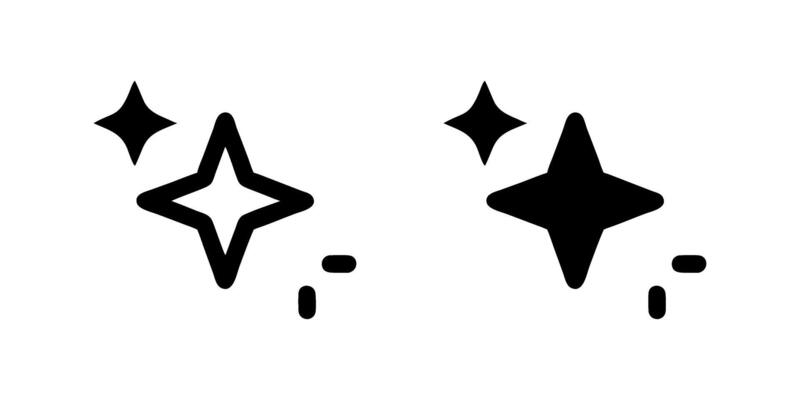 icon set depicting shine symbols, perfect for beauty and sparkle designs.