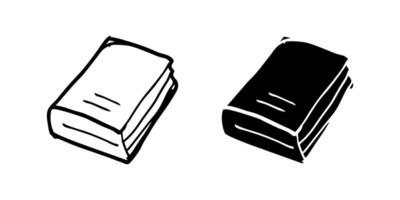A simple icon set depicting a hand drawn book, ideal for literature and creativity projects. vector