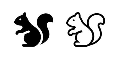 icon set depicting squirrels, ideal for nature and wildlife designs. vector
