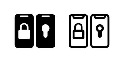 A simple icon set depicting two factor authentication symbols, ideal for security and technology designs. vector