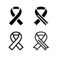 A minimalist icon set showcasing mental health ribbons, perfect for awareness and wellness designs. vector