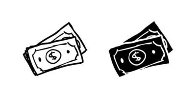 A simple icon set depicting money symbols, ideal for finance and payment designs. vector