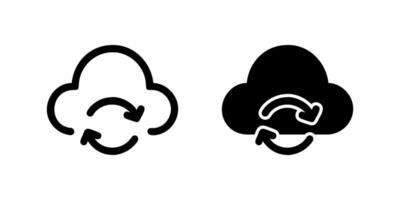 A simple icon set depicting cloud sync symbols, ideal for technology and synchronization designs. vector