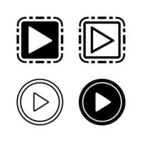 A modern icon set featuring play button symbols, suitable for media and technology designs. vector