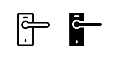 A simple icon set depicting door handles, ideal for home and security designs. vector