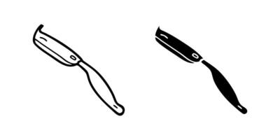 A minimalist icon set showcasing barber razors, suitable for grooming and salon-related projects. vector