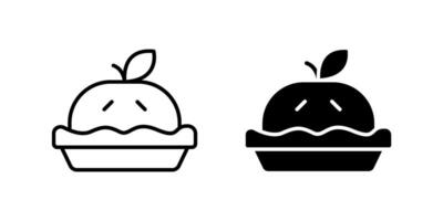 A minimalist icon set featuring apple pies, perfect for baking and dessert designs. vector