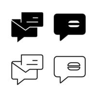 A simple icon set depicting message symbols, ideal for communication and chat designs. vector