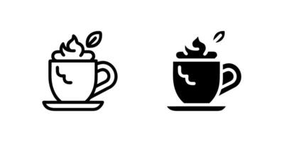 A simple icon set depicting chocolate mugs, ideal for beverage and cozy designs. vector