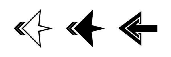 A simple icon set depicting arrows, ideal for navigation, direction, and user interface designs. vector