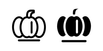 A simple icon set depicting pumpkins, ideal for Halloween and autumn designs. vector