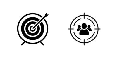 A modern icon set featuring target symbols, ideal for goal-setting, marketing, and achievement designs. vector