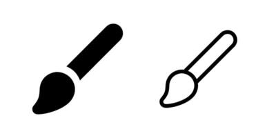 A modern icon set featuring paint brushes, suitable for art and creativity designs. vector